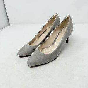 Cole Haan Gray Suede Pointed Toe Pumps Size 8 Classic‎ Comfort Work Heels
